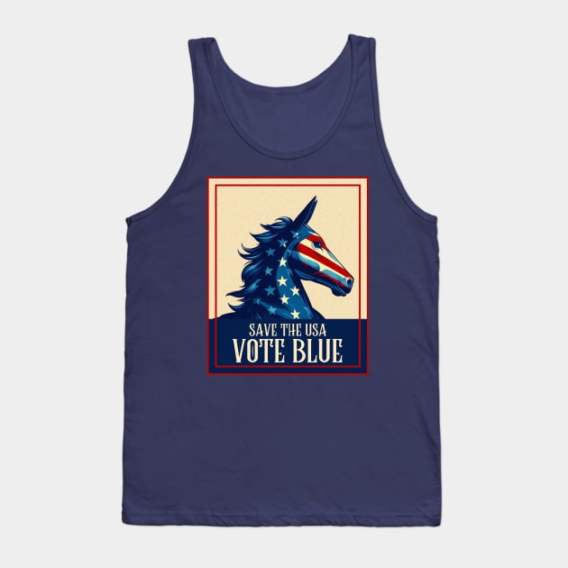 Vote Blue - Save Democracy Tank Top by TJWDraws